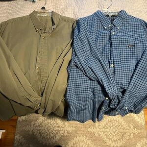 Men’s Casual Button Down Shirt Pair - Chaps and Eddie Bauer XL